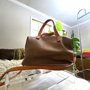 🖤3/$45🐝GAP Vintage Pebble Leather Medium Hobo Shoulder Bag Purse Tan